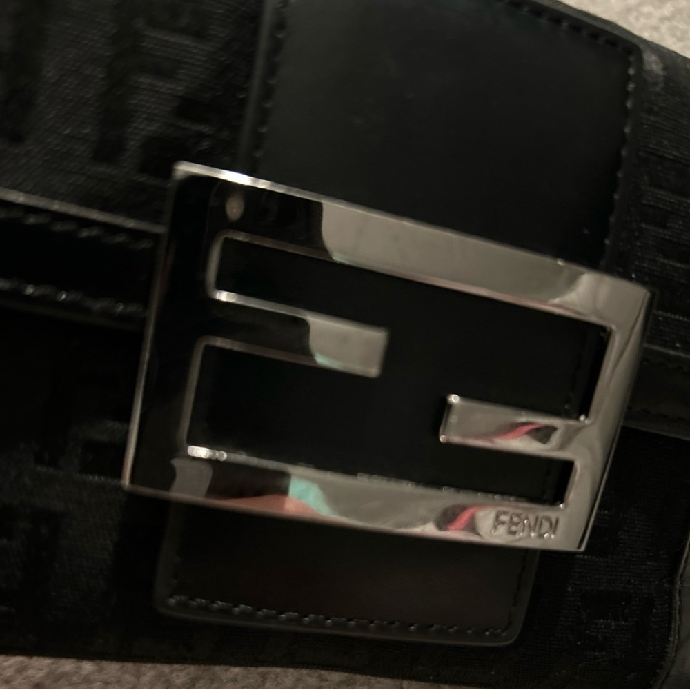 FENDI Y2K Black Zucchino Forever Continental Flap Compact Wallet Purse - Picture 5 of 16